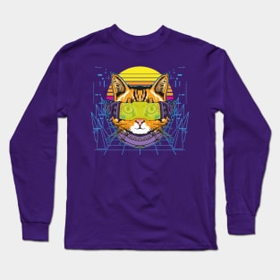 Futuristic Feline Digital Art Long Sleeve T-Shirt